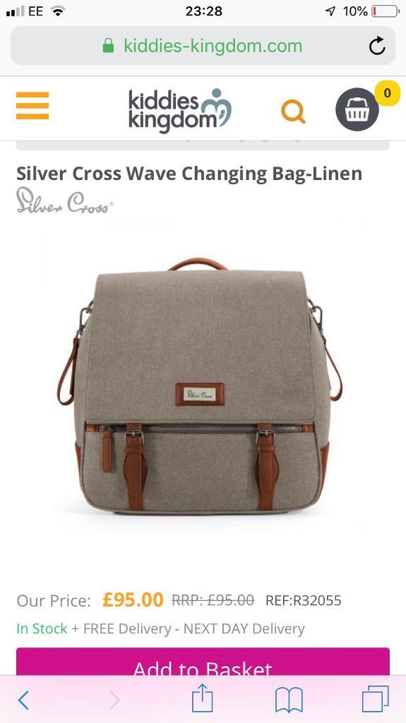 silver cross changing bag linen